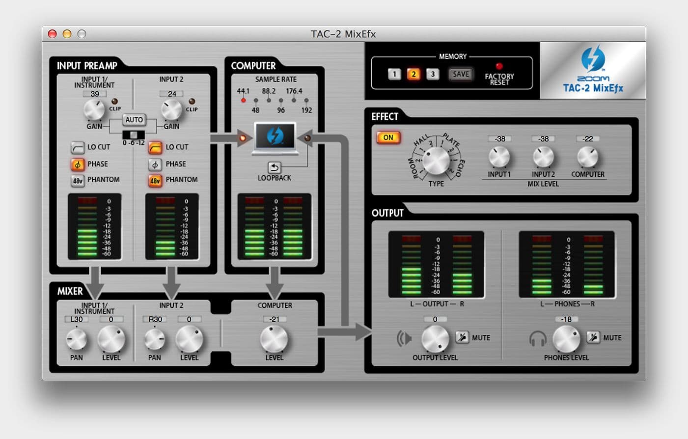 Аудиокарта Zoom TAC-2 Thunderbolt 3
